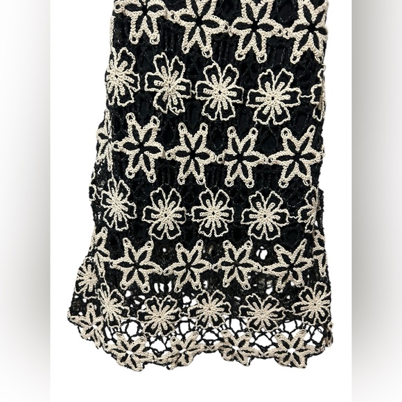 Zara black floral crochet spaghetti strap mini dress Size XS - Picture 5 of 8
